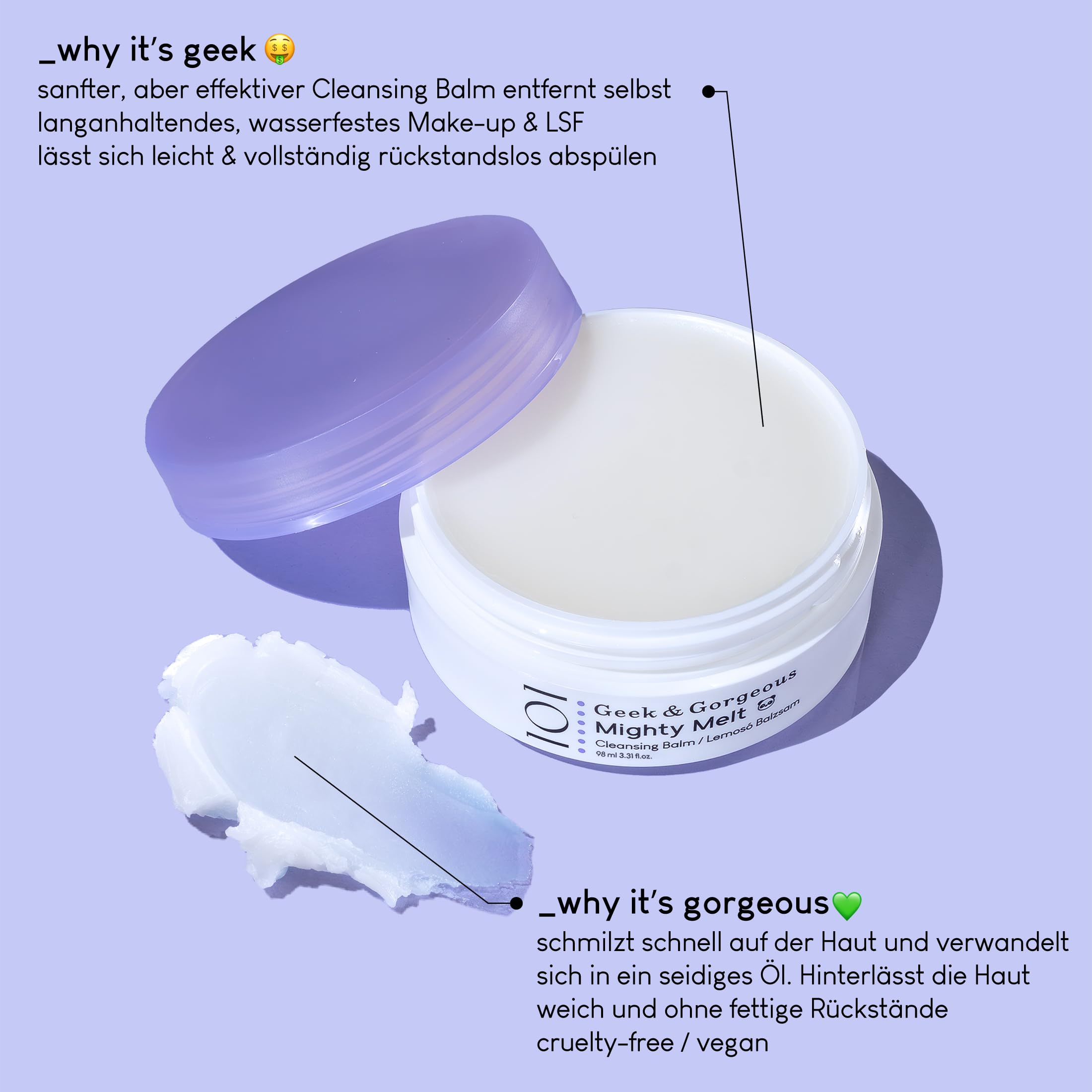 Geek & Gorgeous Mighty Melt soin-peau-tout-types convient a tous les types de peau.