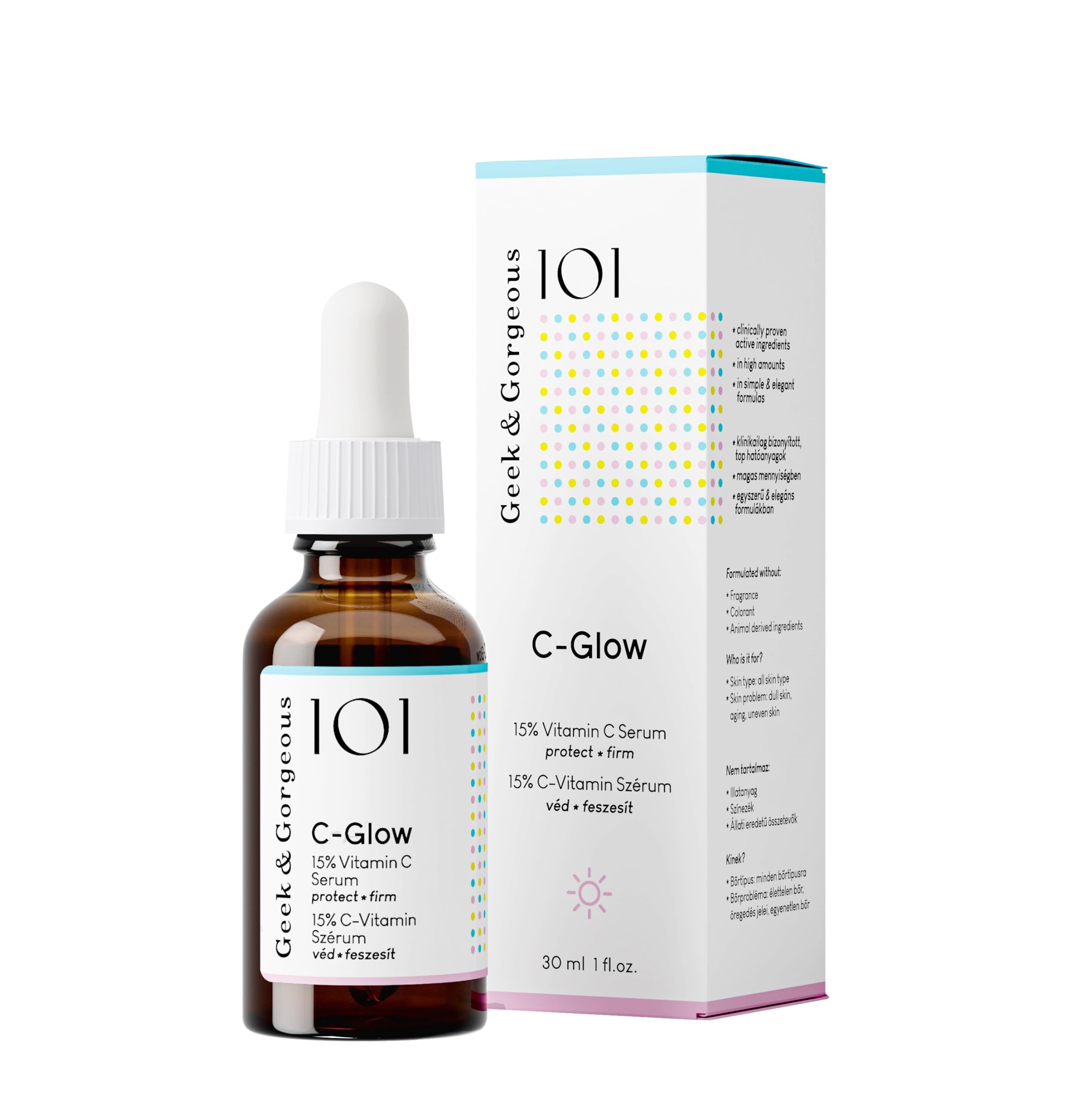 Geek & Gorgeous C-Glow: bouteille sérum vitamine C pour l'éclat