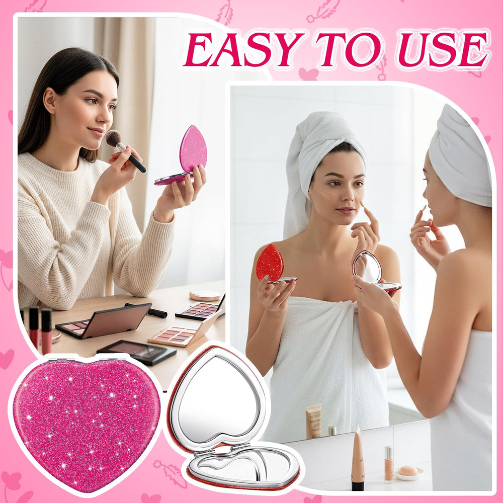 Geelin mini miroir cœur, design chic et portable.