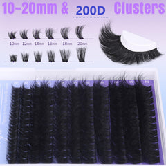 Geeneiya 200D clusters cils synthétiques satinés: douceur et réalisme.
