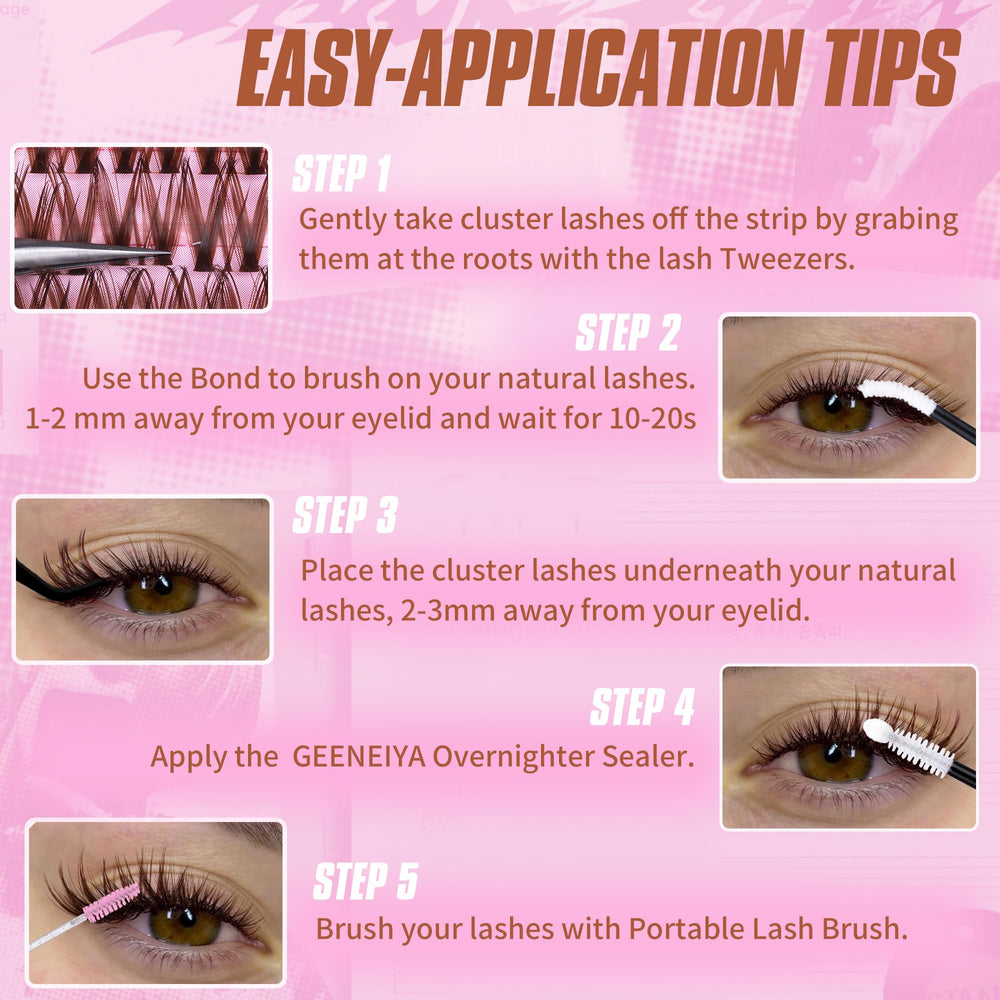 Geeneiya Brown Flora extensions 8-18mm: longueur modulable pour différents looks.