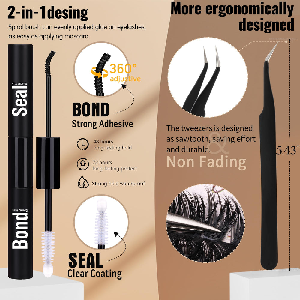 Geeneiya cils 16-18mm clusters pour un look dense et naturel