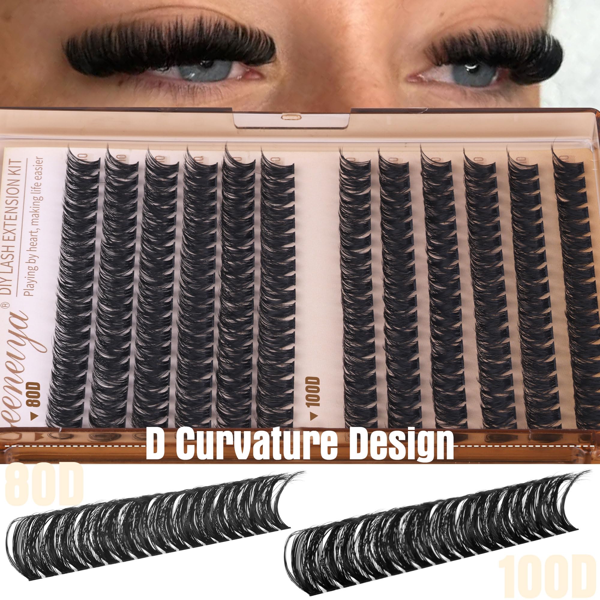 Geeneiya cils-diy-extensions-10mm: application maison facile, résultat soigné.