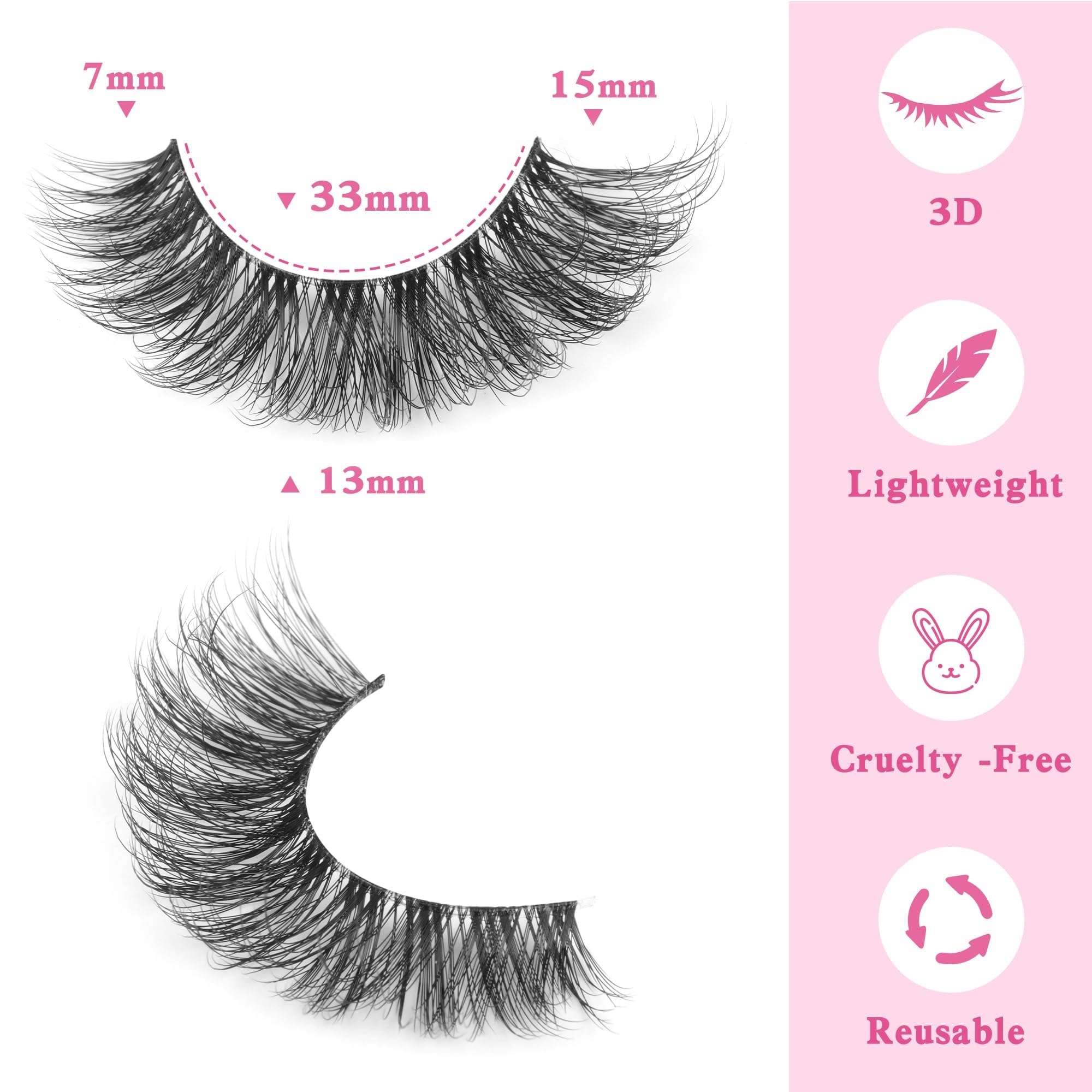 Geeneiya cils effet 3D, ligne oeil-de-chat 15mm, volume subtil.
