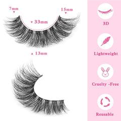Geeneiya cils effet 3D, ligne oeil-de-chat 15mm, volume subtil.