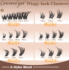 Geeneiya cils en clusters naturel, rendu discret et harmonieux