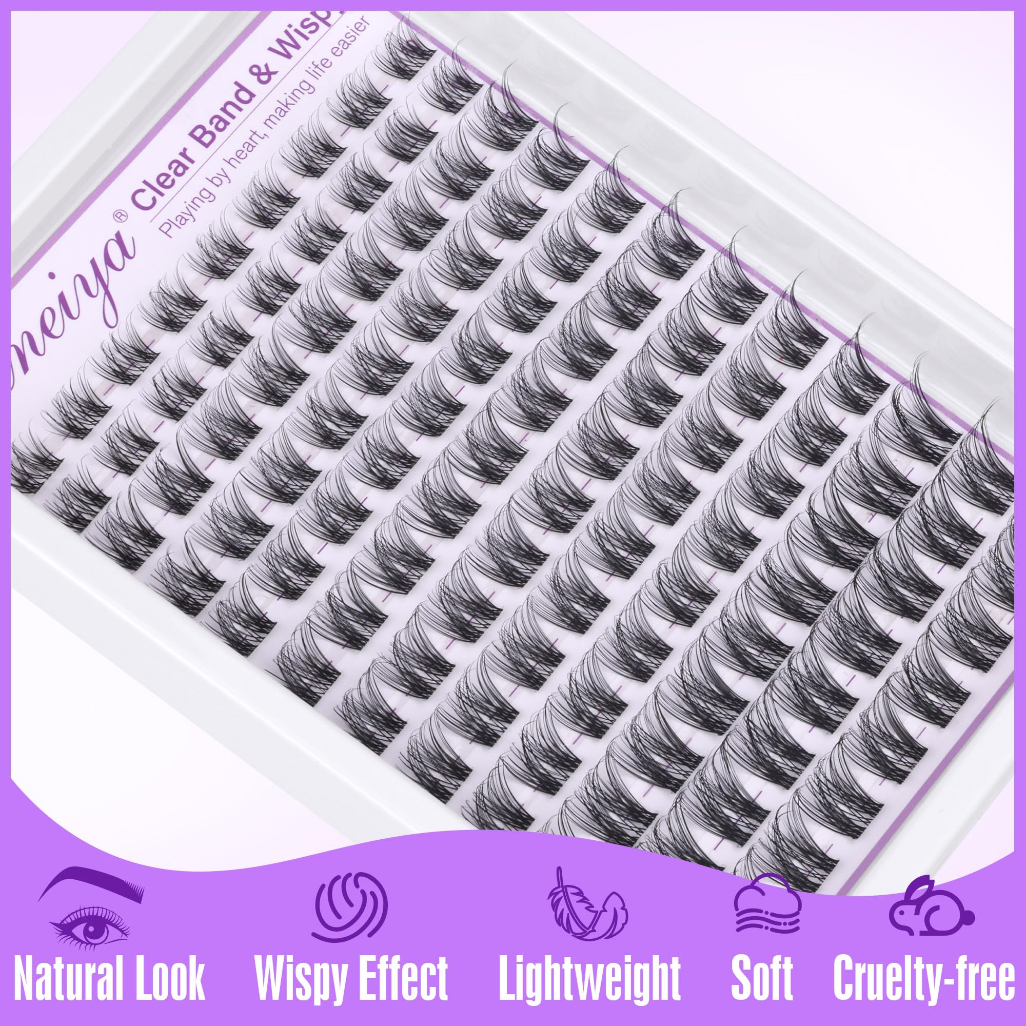 Geeneiya cils en clusters naturels leger pour look frais.