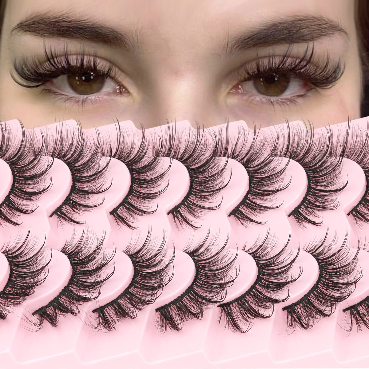 Geeneiya Cils Wispy Mink 18mm – regard naturel et charnu, parfait pour le quotidien.