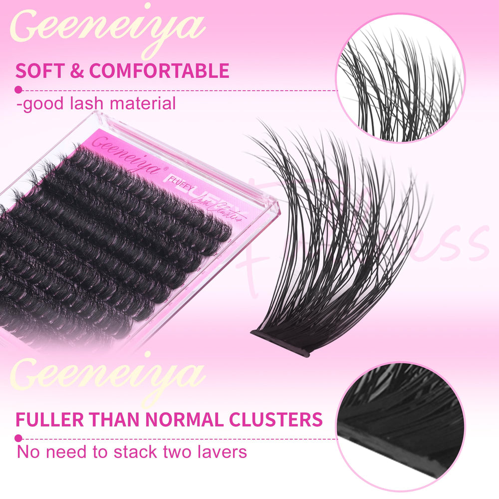 Geeneiya clusters-cils confort plume légère pour porter toute la journée.