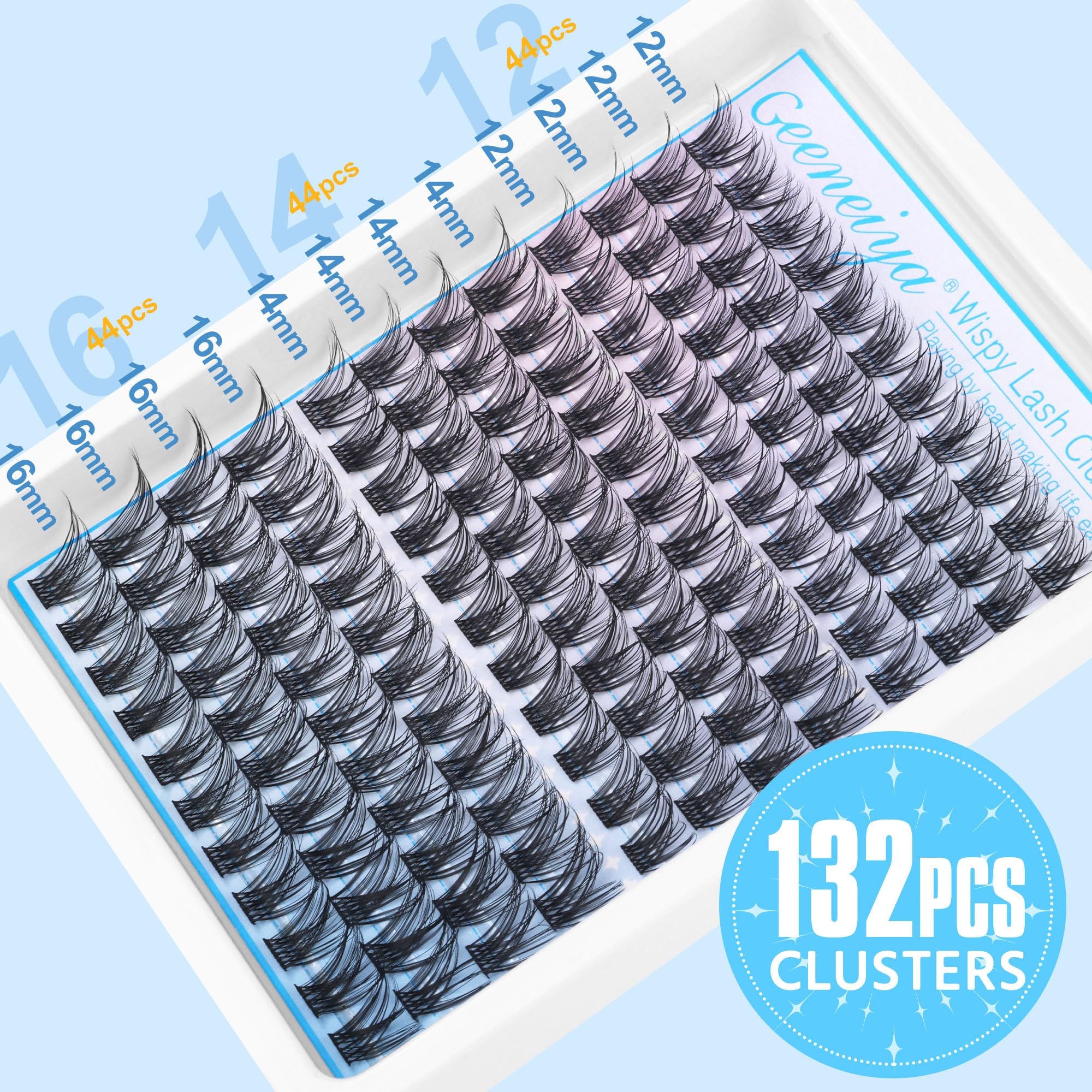 Geeneiya wispy clusters 16 mm — volume léger pour un style glamour.