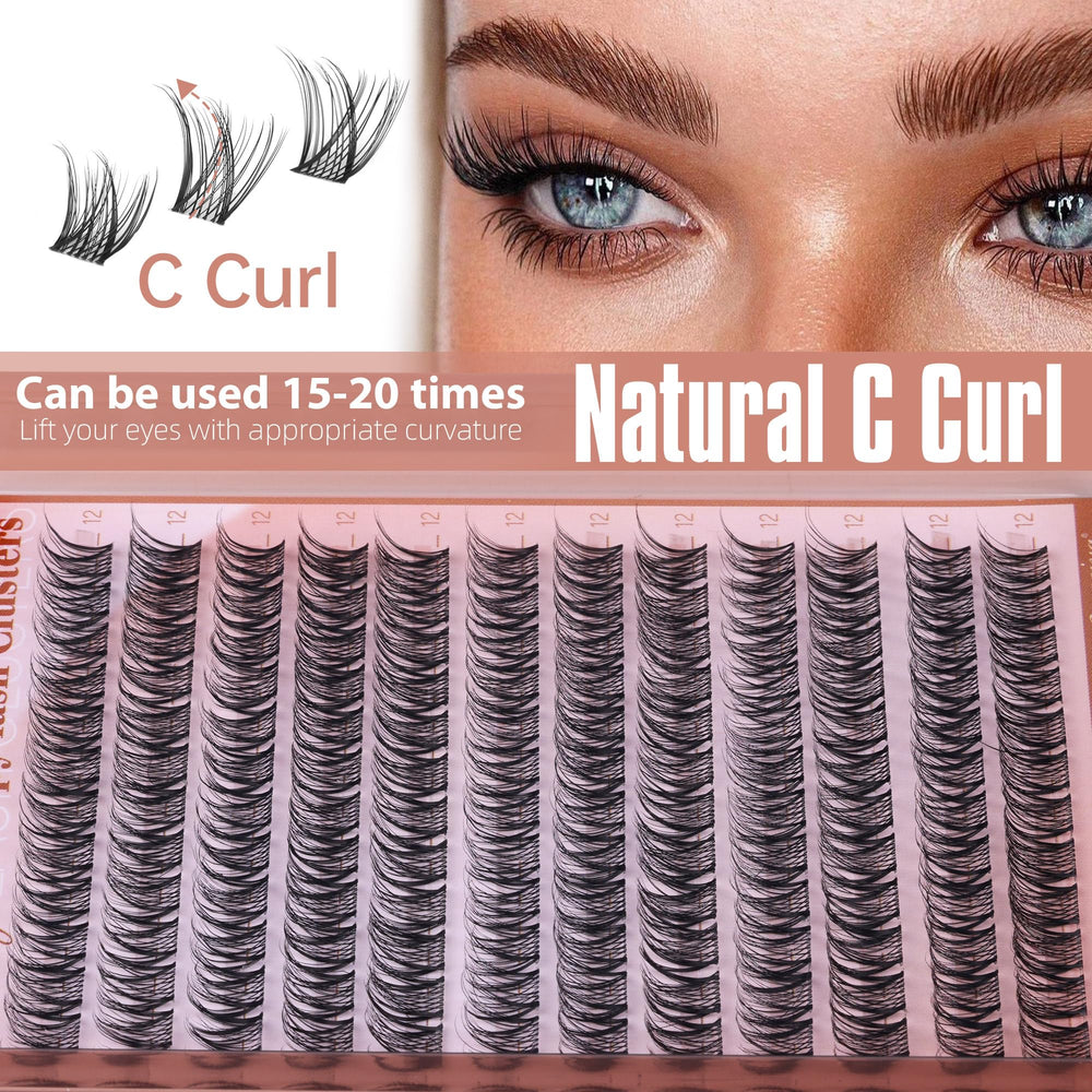 Geeneiya grappes cils CCurl 12mm pour un effet volumé sans effort.