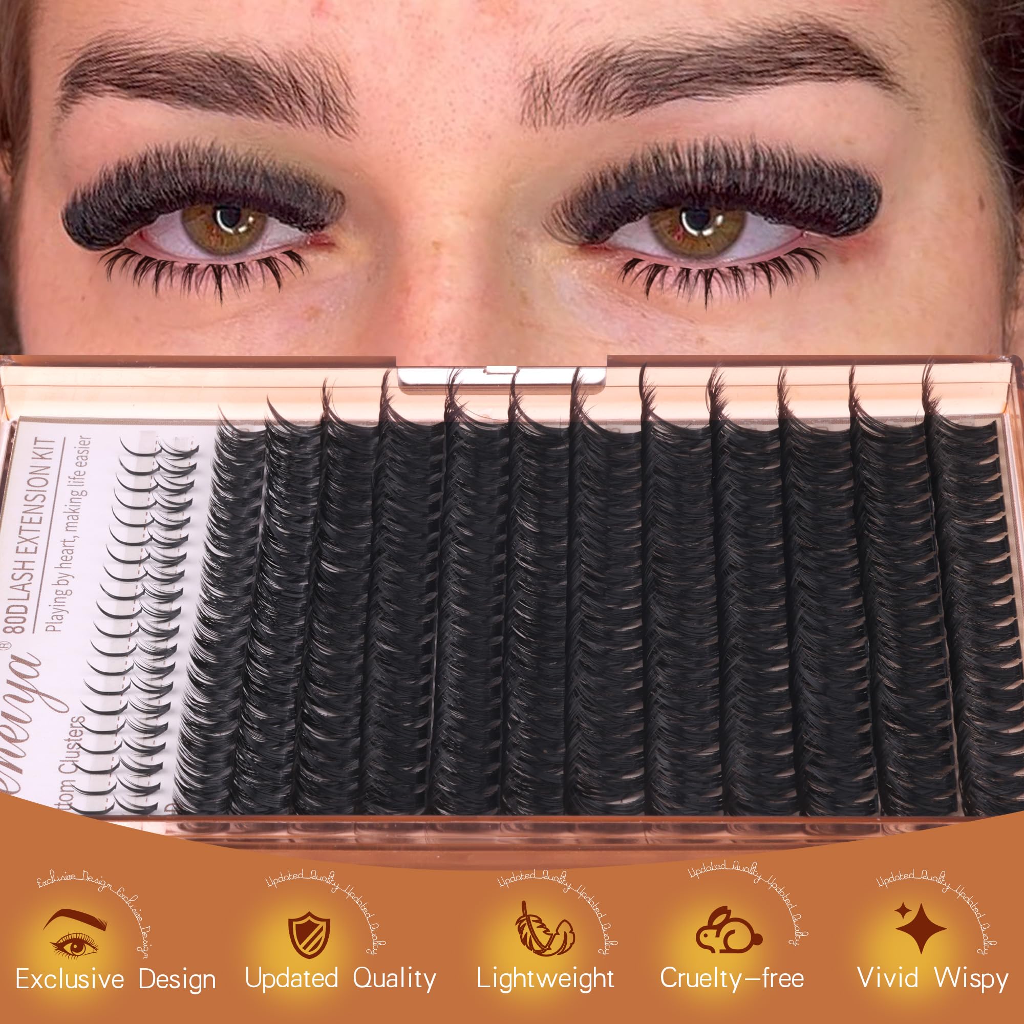 Geeneiya kit extensions cils 280 pièces prêt à créer votre look.