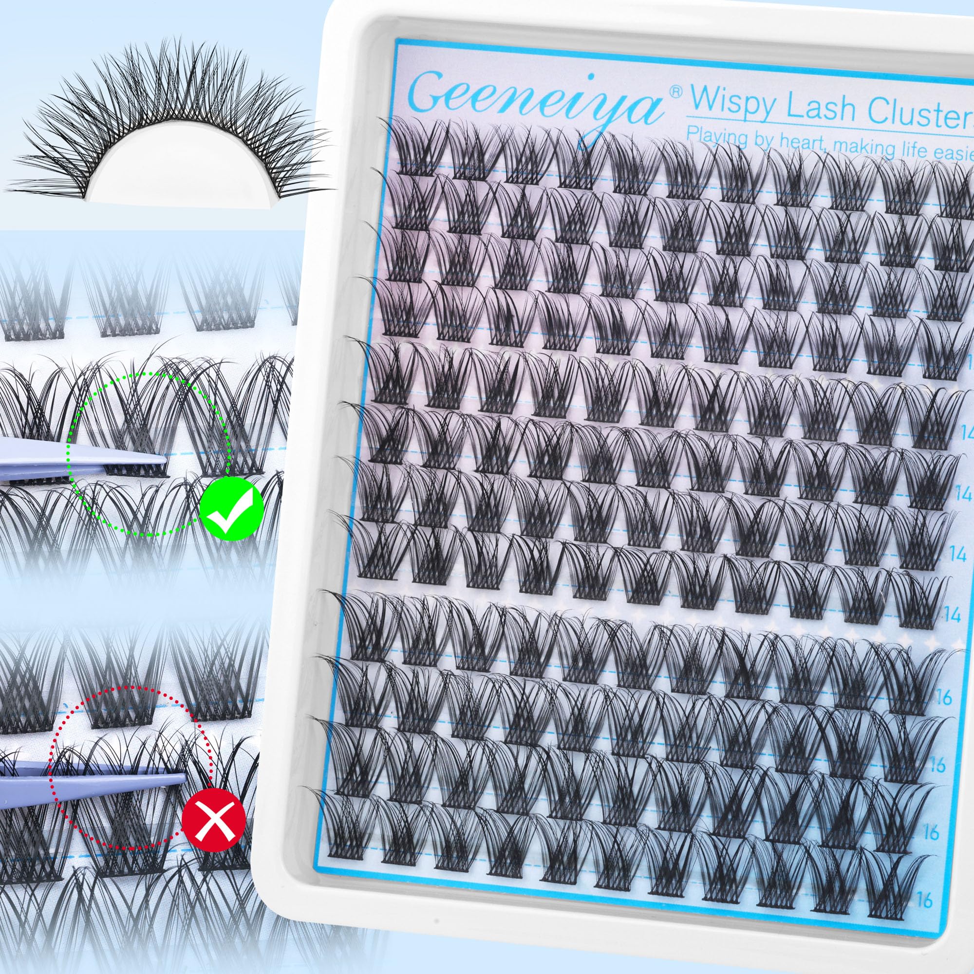 Geeneiya kit-lash-clusters-emballage — rangement pratique et prêt à l'emploi.