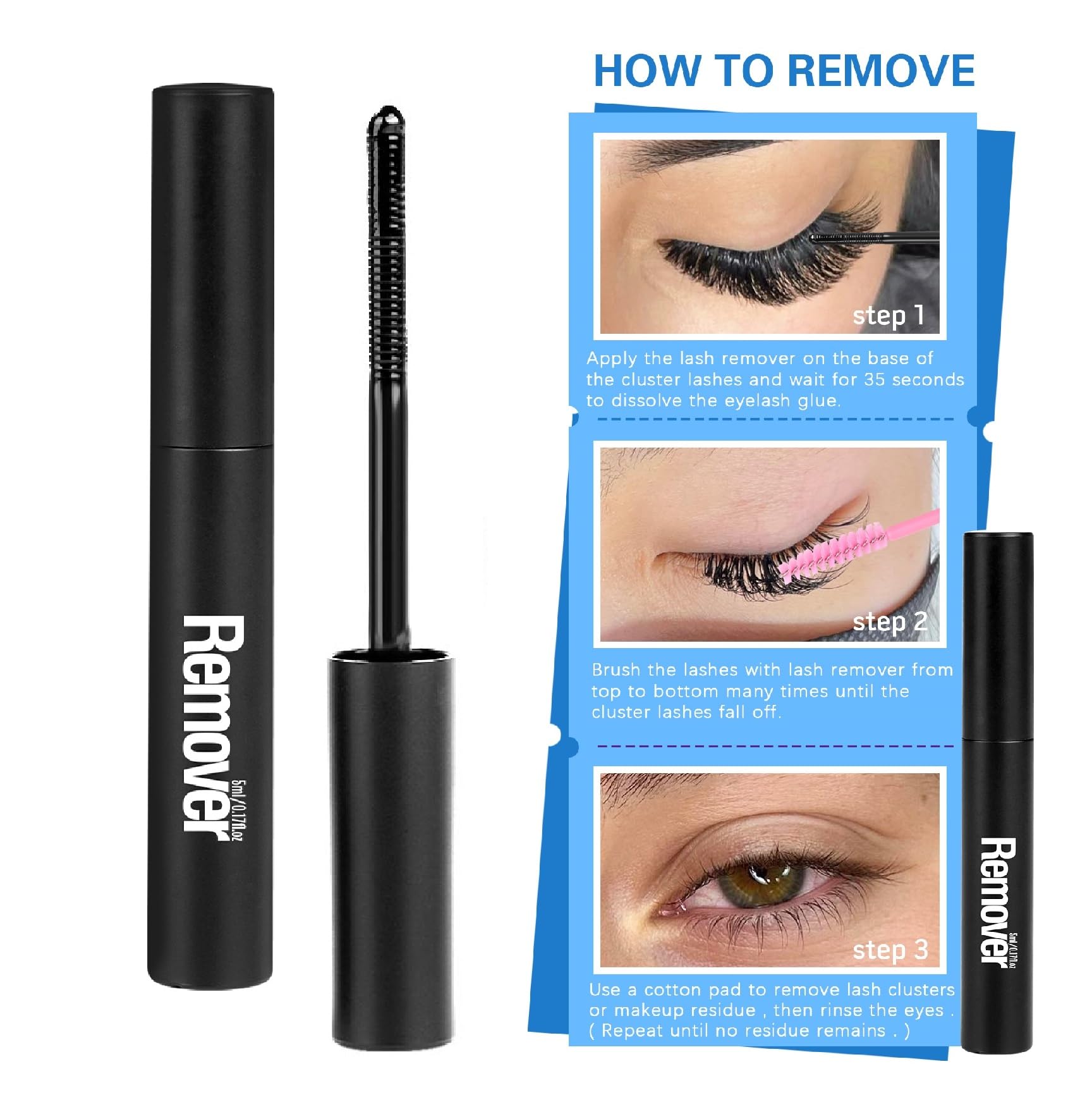 Geeneiya lash bond and seal glue provides secure hold for clusters