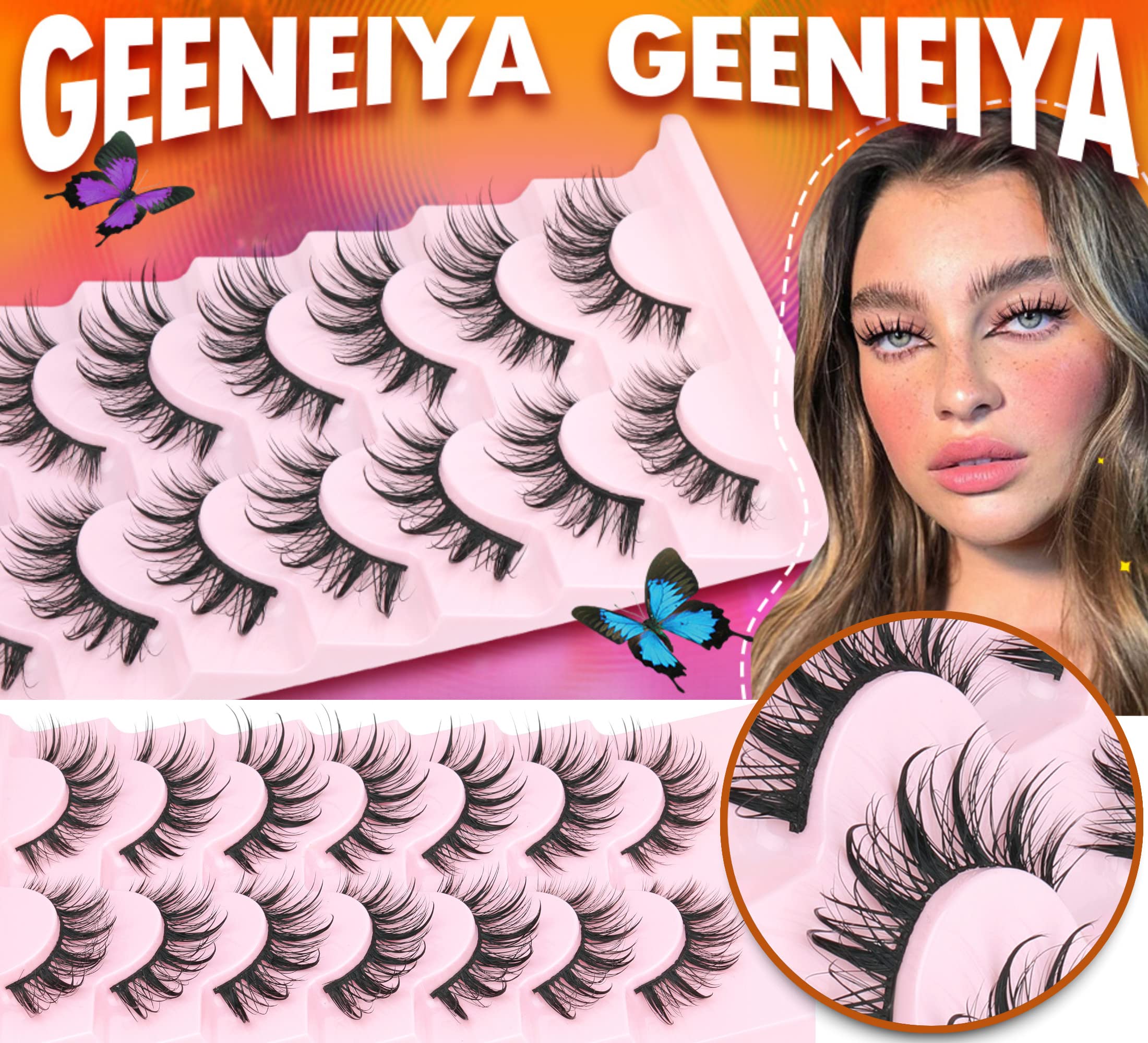 Geeneiya Manga Lashes amas 3D: regard vivant et séparation naturelle.