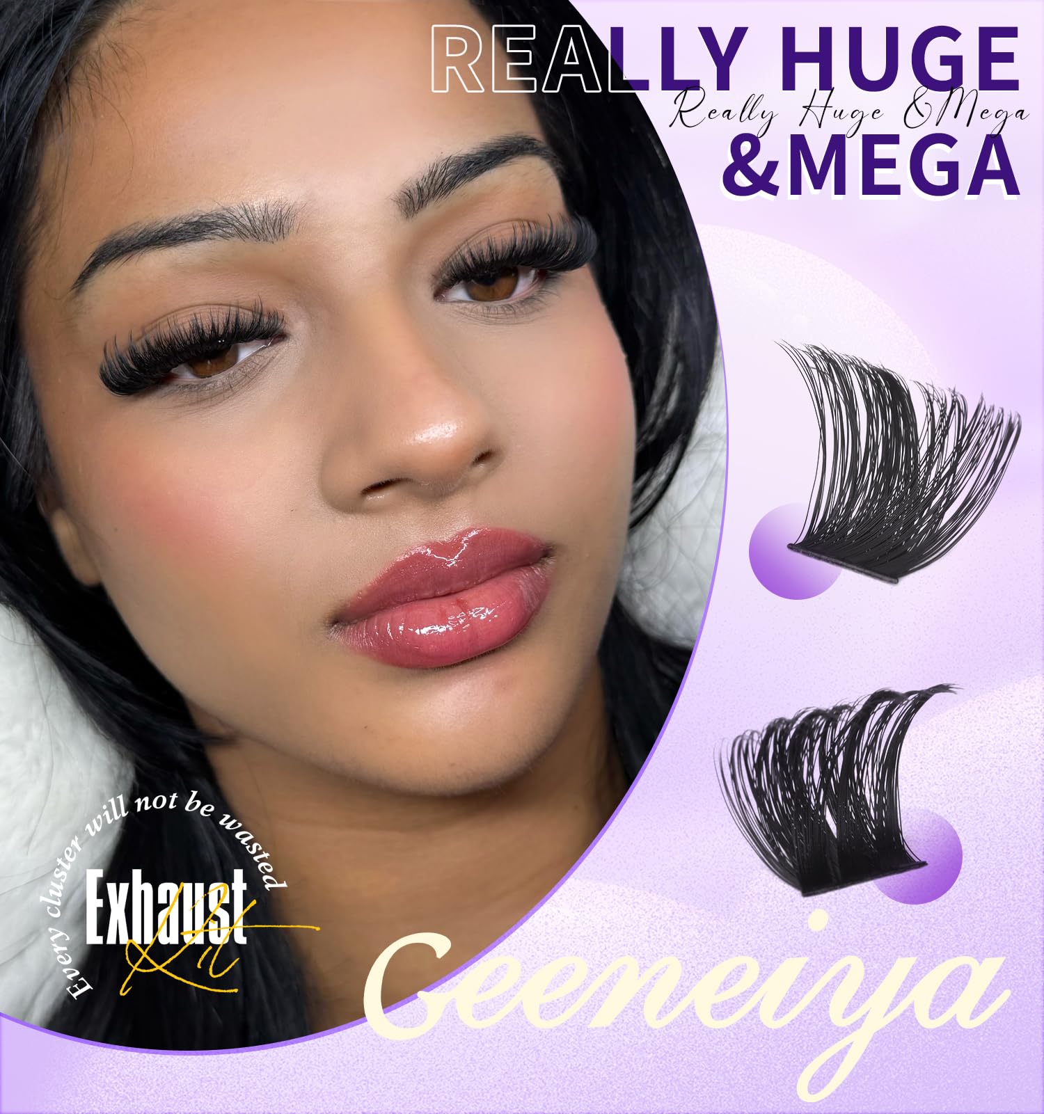 Geeneiya Mega Lash Clusters parfaites pour un look glamour en soirée.