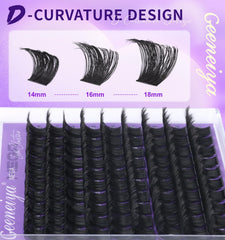 Geeneiya Mega Lash Clusters poids plume pour un confort toute la journée.