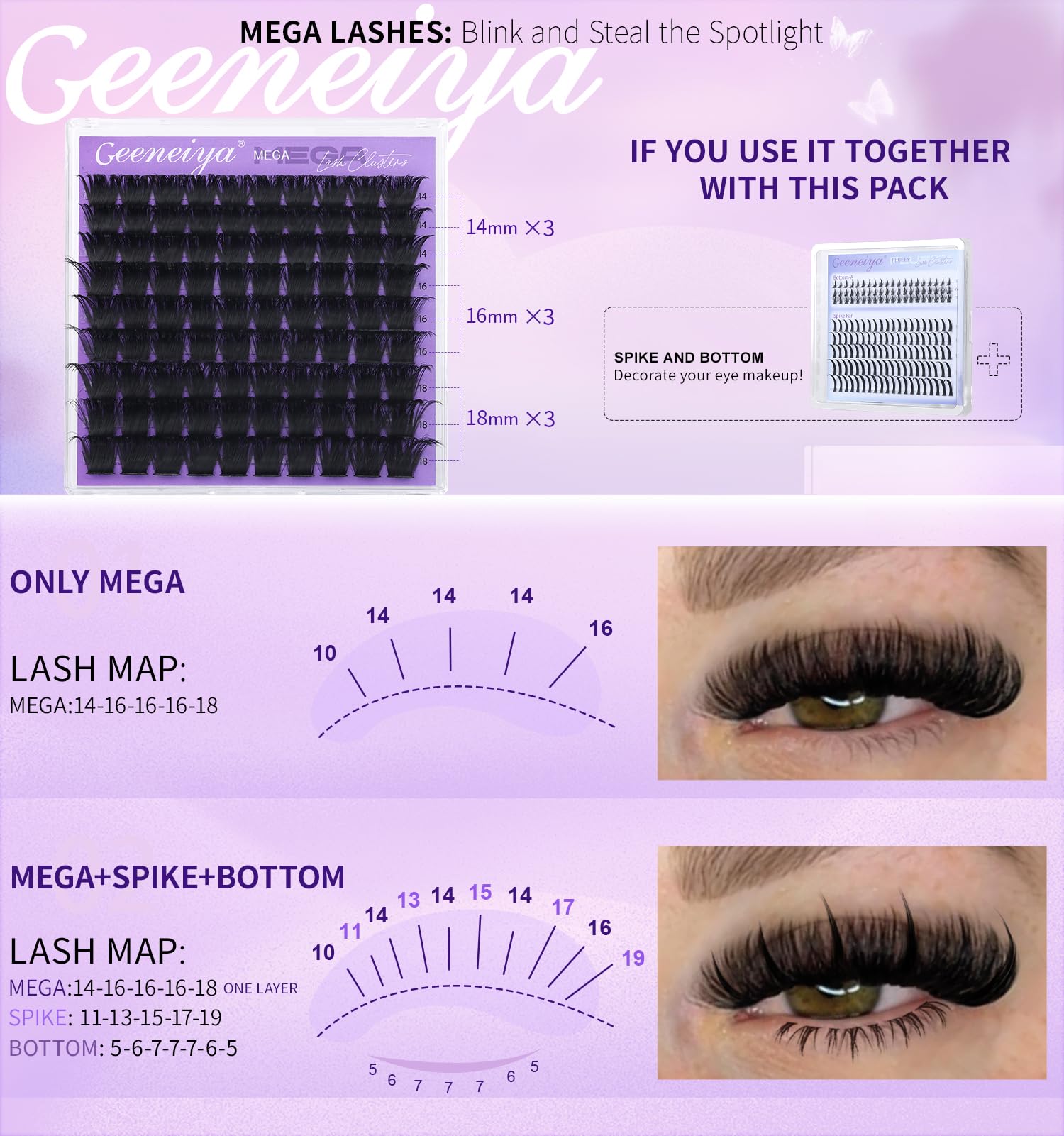 Geeneiya Mega Lash Clusters réutilisables plus de 15 fois avec soin.