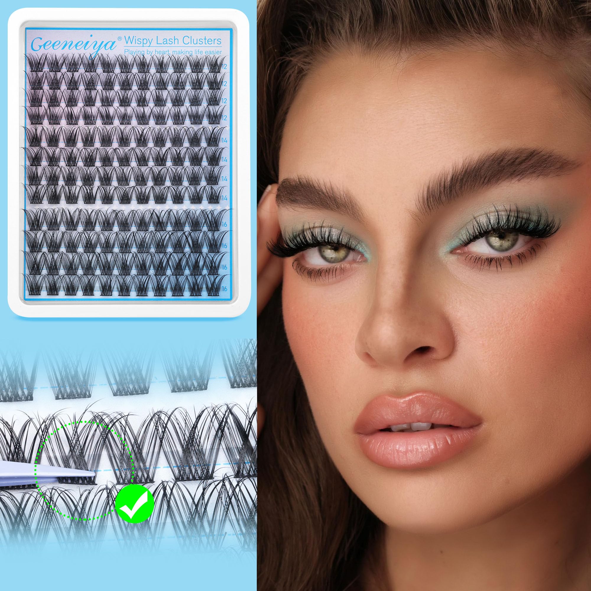 Geeneiya pack-bricolage-154-pièces pour personnaliser votre style de cils.