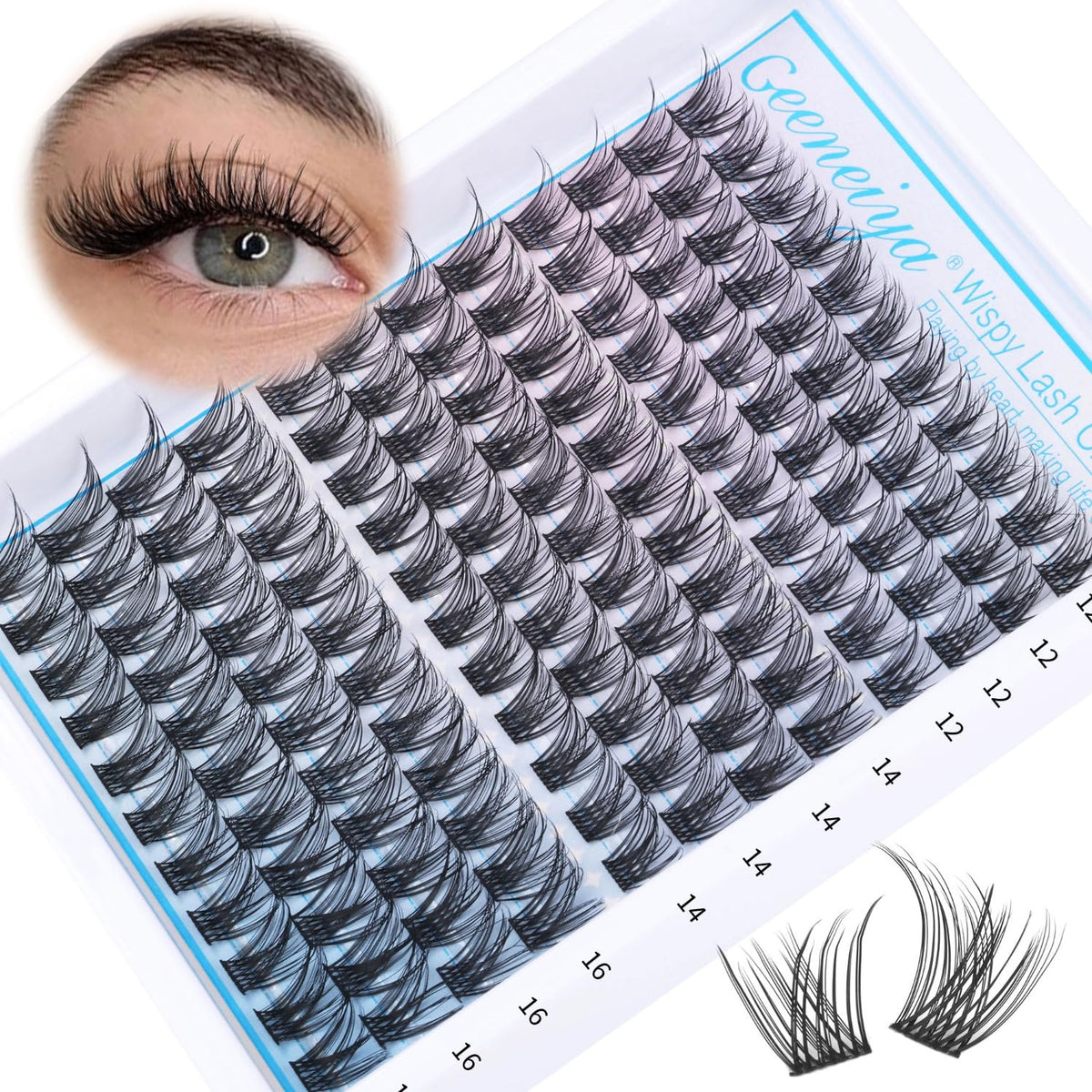 Geeneiya paquets cils naturels effilés pour un regard discret et élégant.