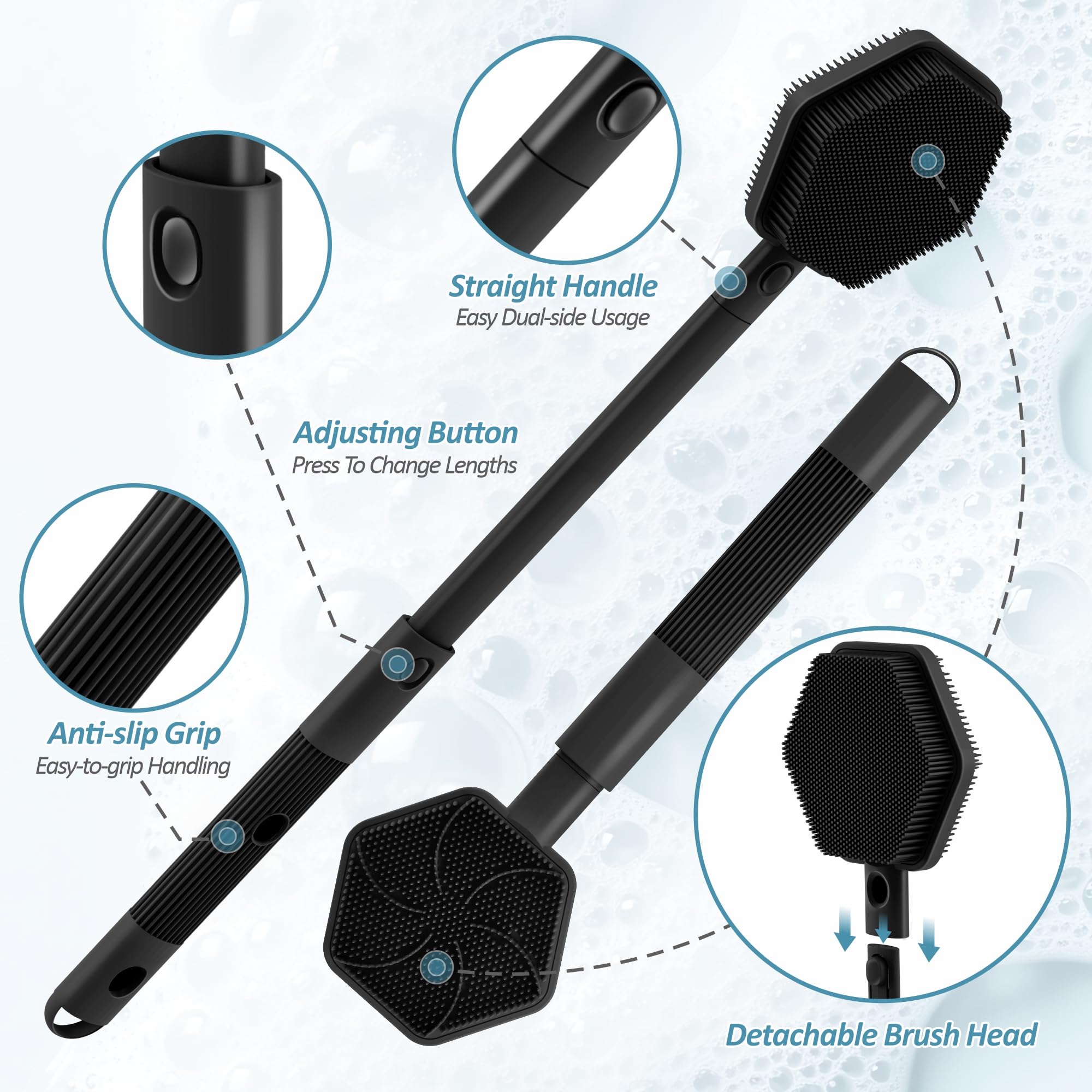 GEENOA brosse-dos-poils-durs pour exfolier en douceur.