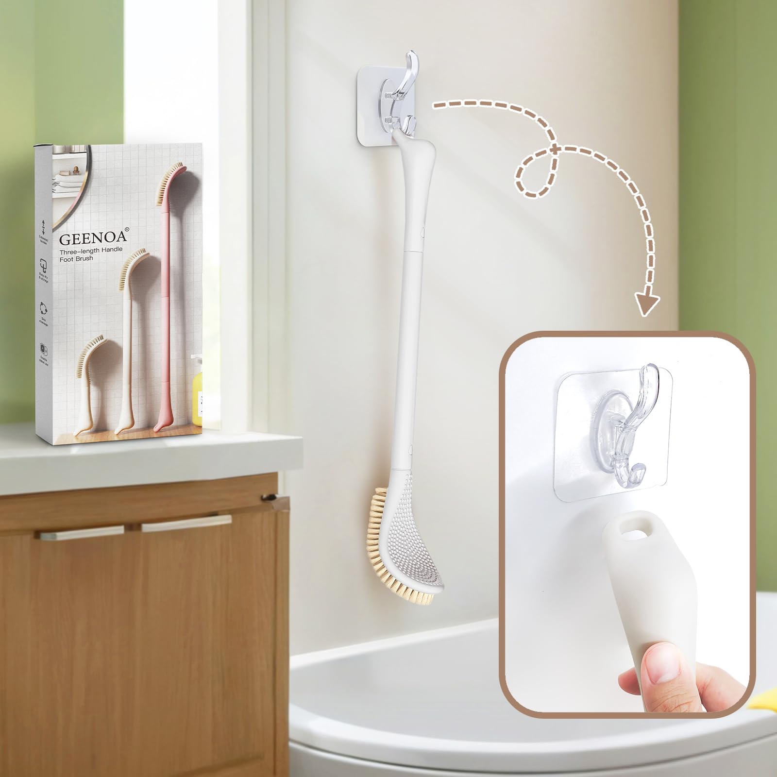 GEENOA brosse-pied usage humide et sec pour toutes les routines.