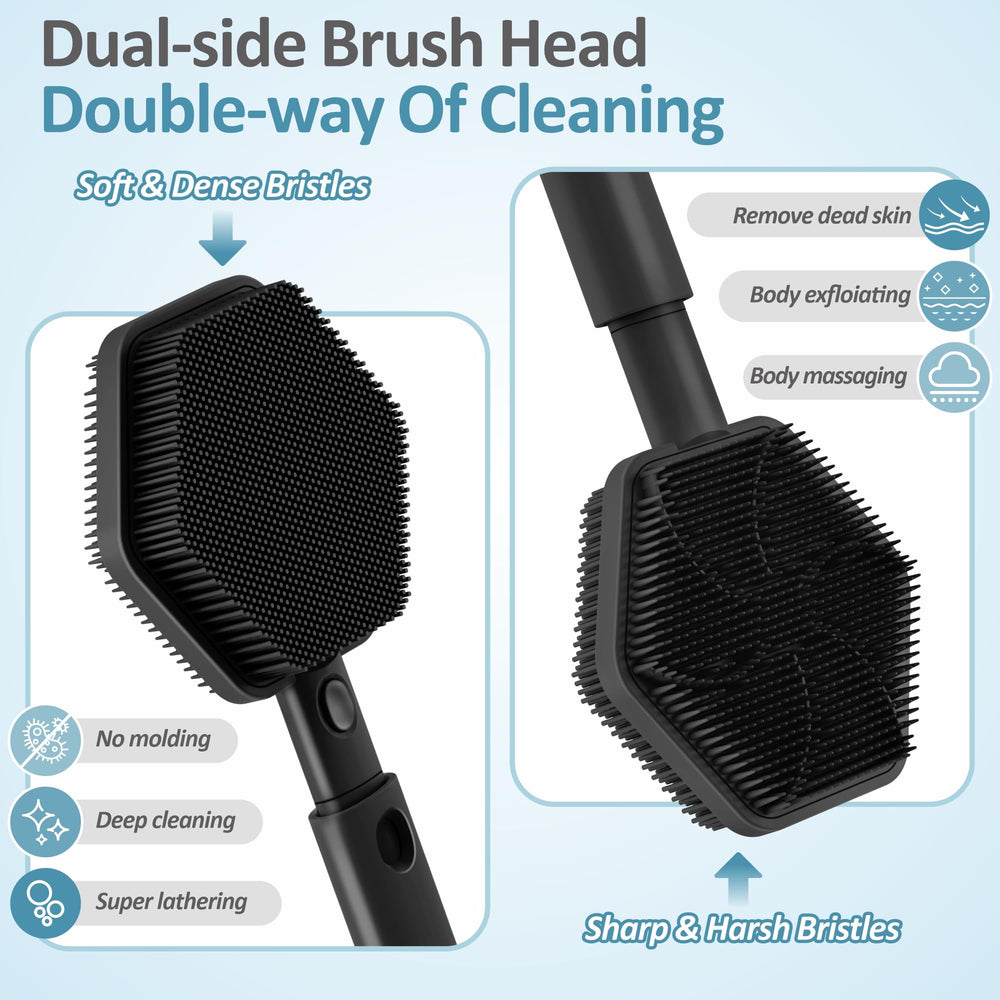 GEENOA gant-douche-silicone pour nettoyer visage et corps.