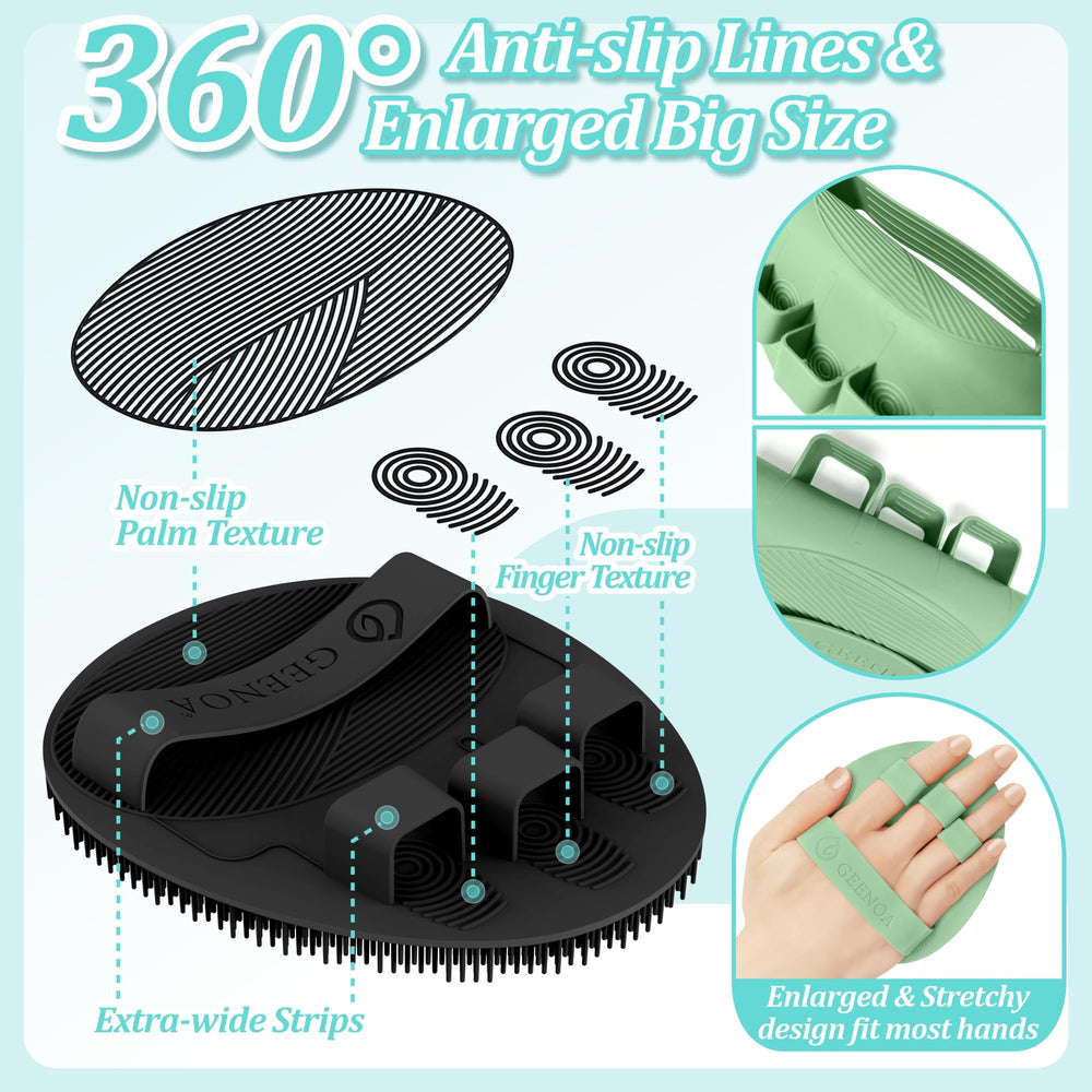 GEENOA gants silicone poils doux pour une mousse généreuse.