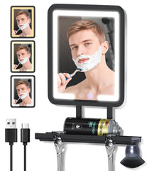 Gefaxi miroir de douche anti-buée 360: clair pendant la douche pour un rasage précis.