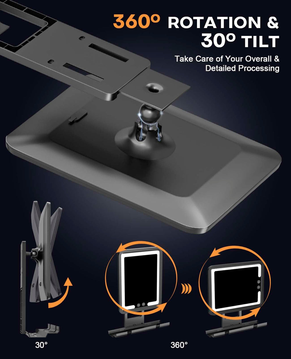 Gefaxi miroir rotation 360 et angle réglable: visée optimale pour un rasage précis.