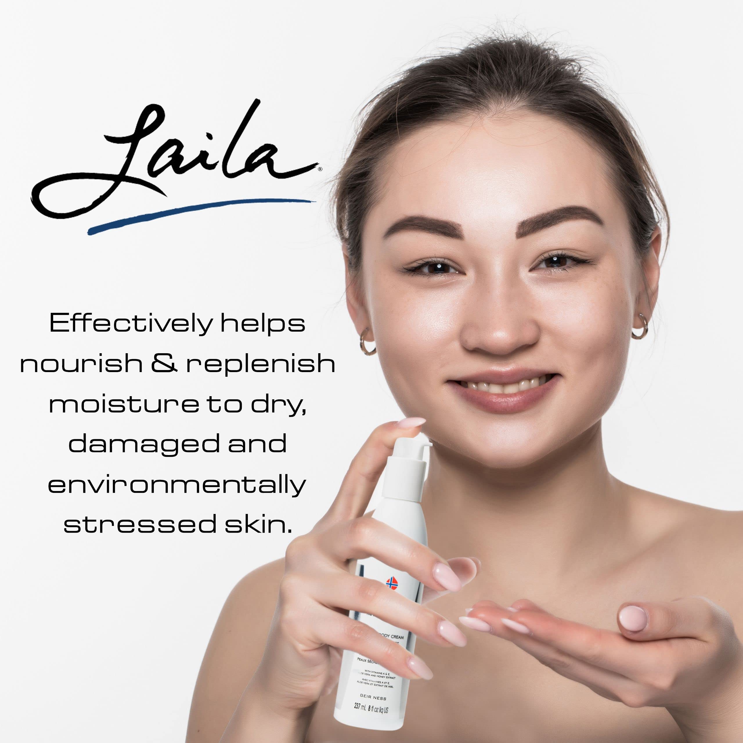 Geir Ness Laila utilisation quotidienne pour douceur durable de la peau.