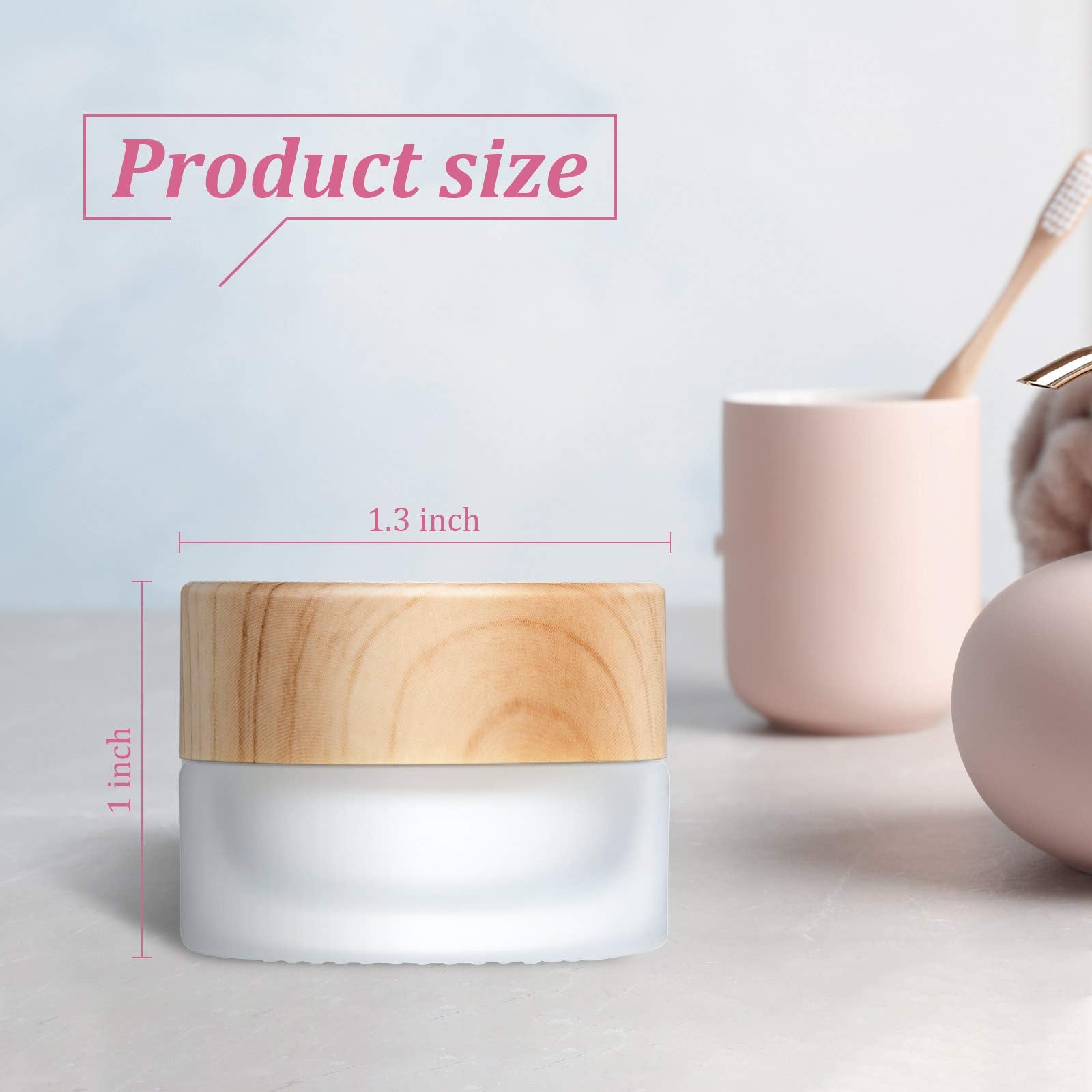 Geiserailie contenants cosmétiques verre 5 g, usage polyvalent pour crème et lotion.