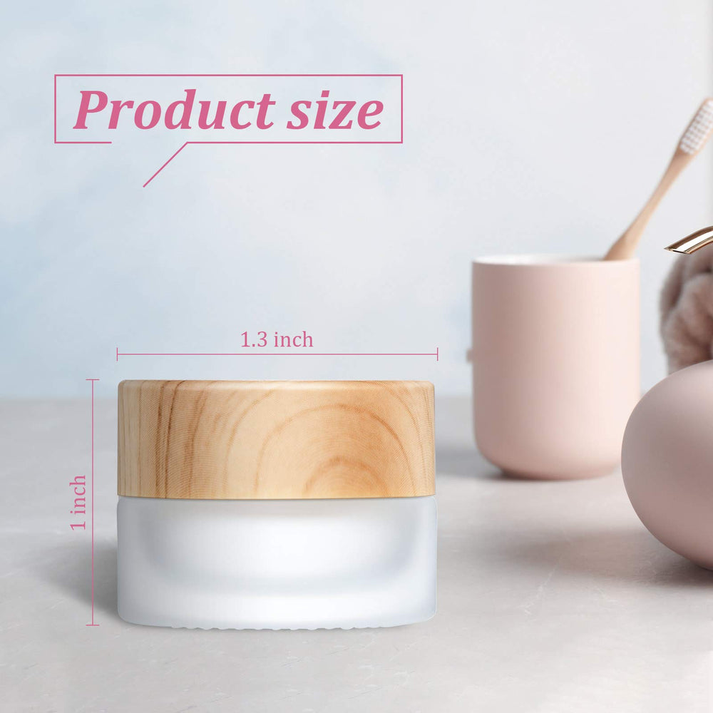 Geiserailie contenants cosmétiques verre 5 g, usage polyvalent pour crème et lotion.