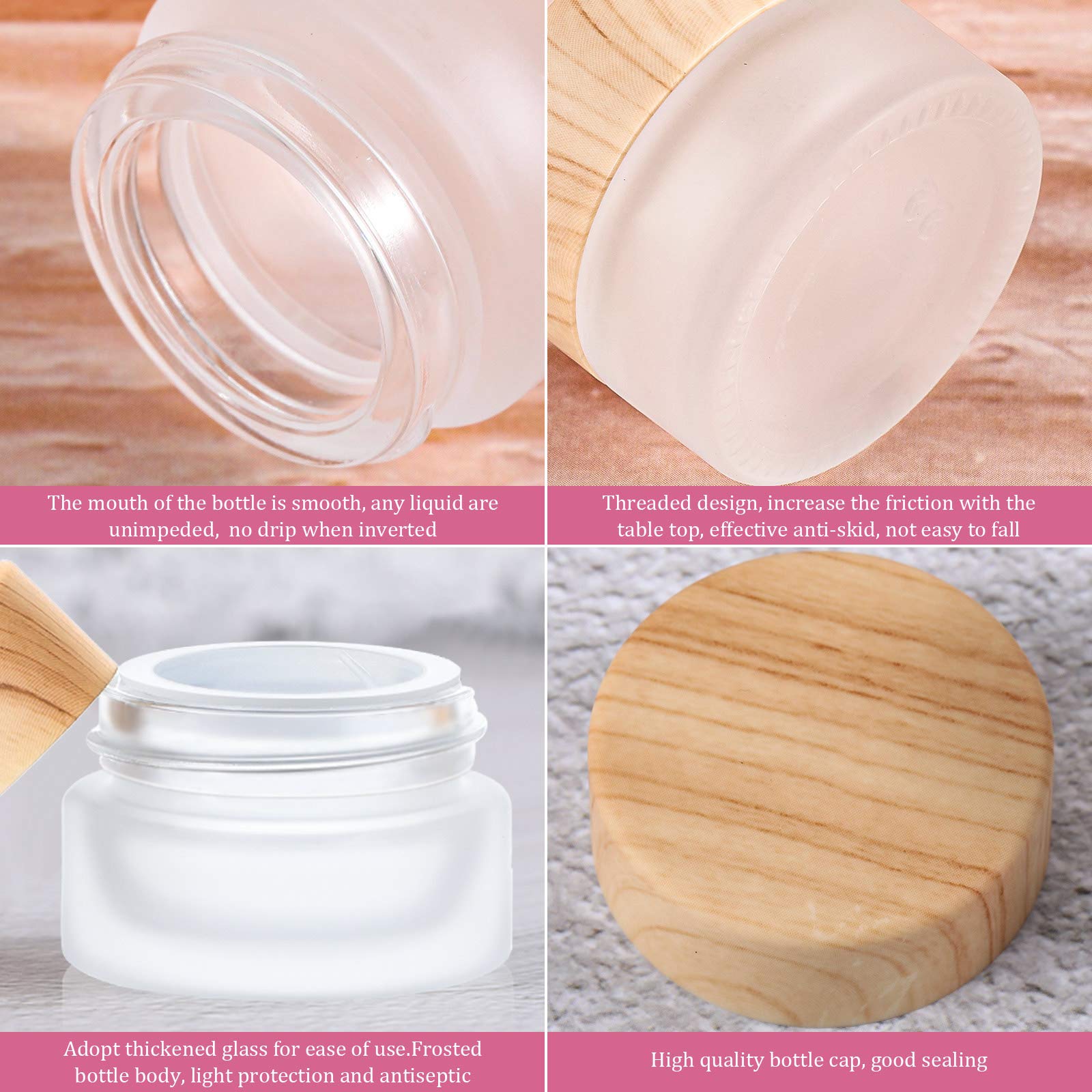 Geiserailie pack de 10 pots, verre cosmétiques, stockage sûr.