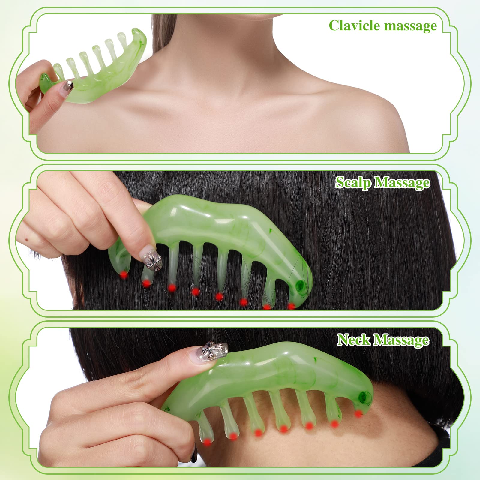Geiserailie peigne gua sha, design compact, facile à glisser dans le sac.