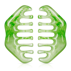 Geiserailie peigne gua sha, aspect jade, douceur pour le cuir chevelu sensible.