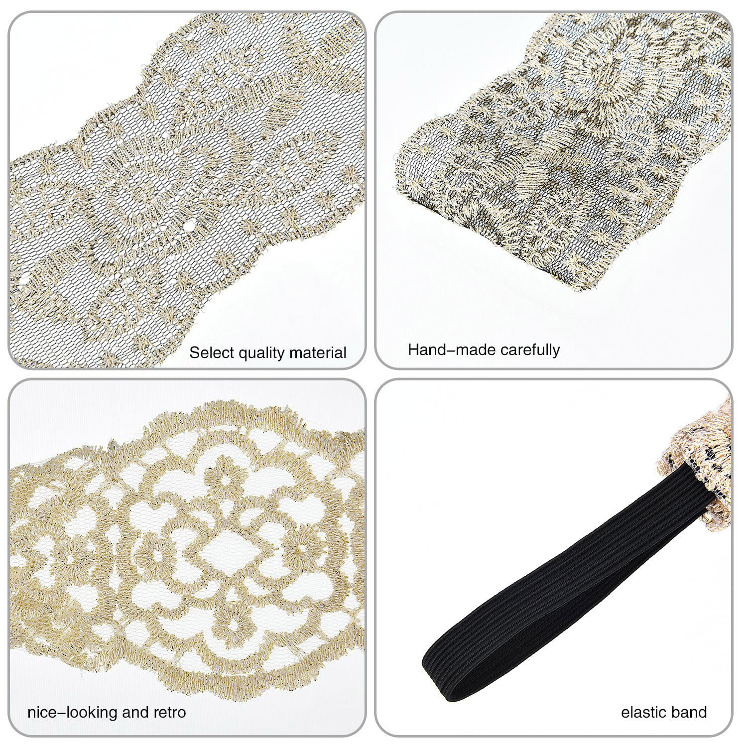 Gejoy serre-tête dentelle design 5, confort durable grâce à l'élastique