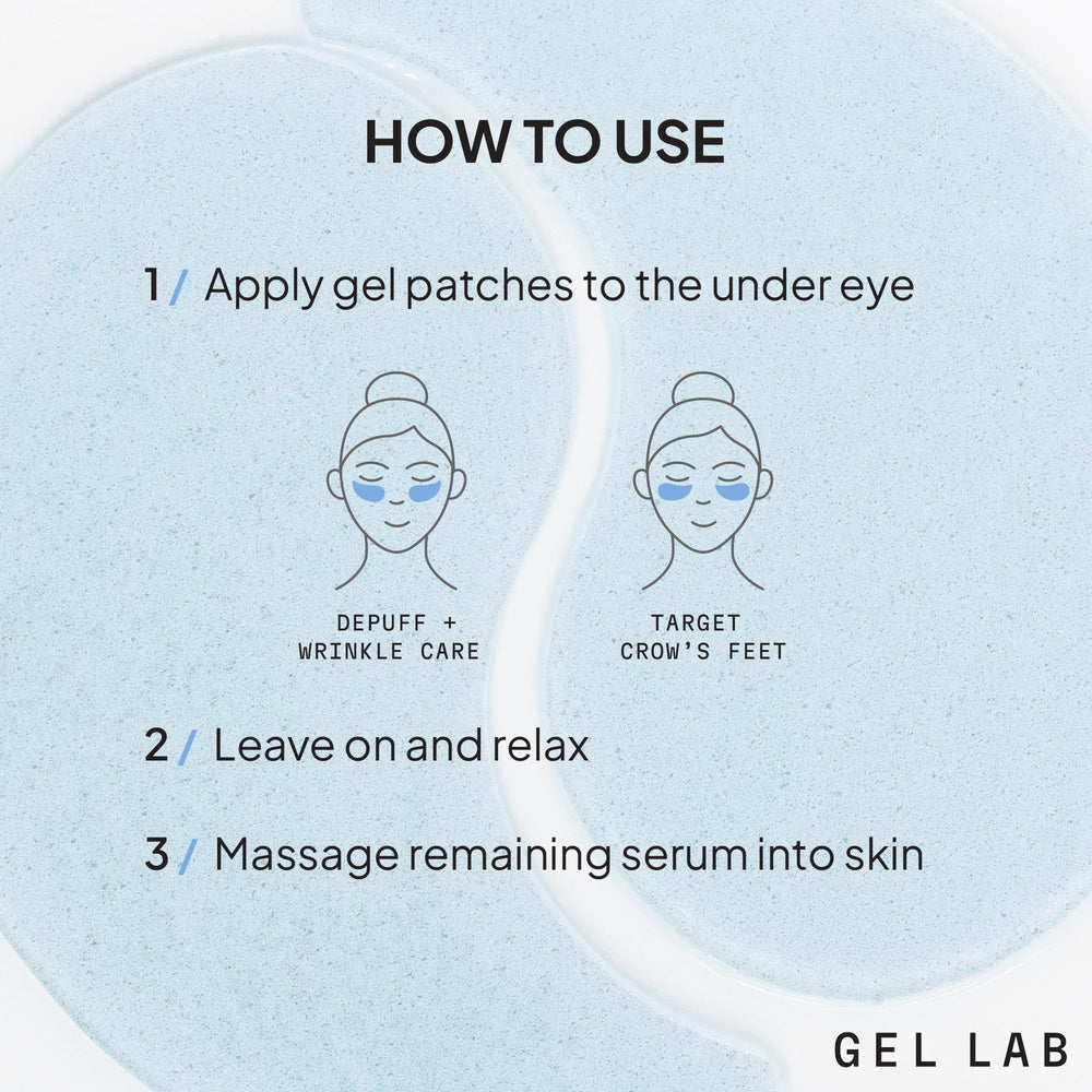 Gel Lab REGLOW patches yeux – formulation végétalienne et non testée sur animaux.