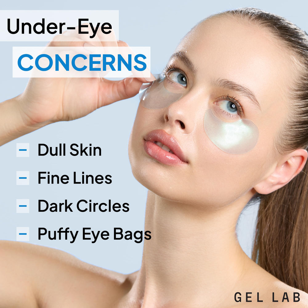 Gel Lab REGLOW patches yeux – texture hydratante sur la peau sensible.
