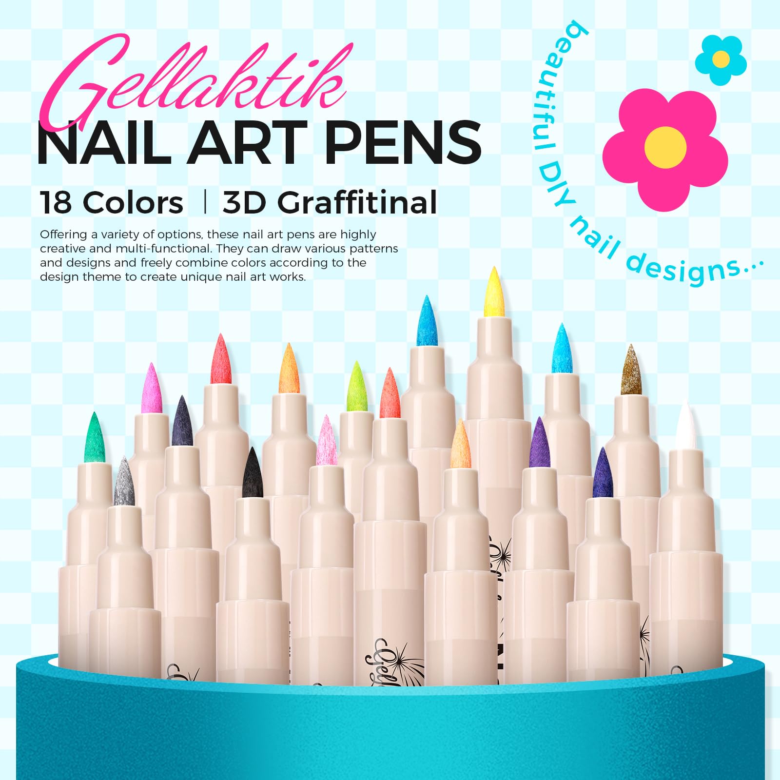GELLAKTIK-stylo-art-ongles-0-7mm-pointe-fin: pointe précise pour tracés nets