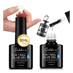 Gelike EC flacon clair de colle UV pour ongles offrant une tenue durable.