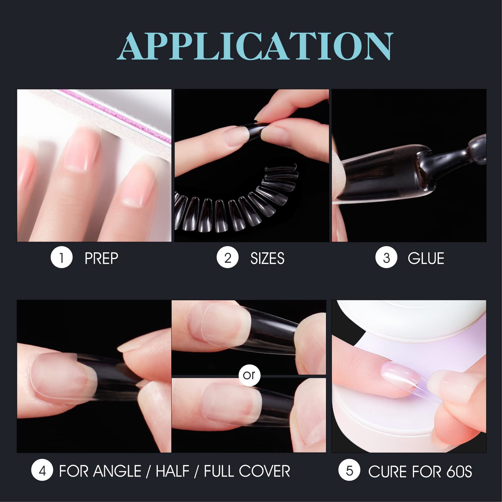 Gelike EC embouts en gel brillants et doux pour une finition lisse.