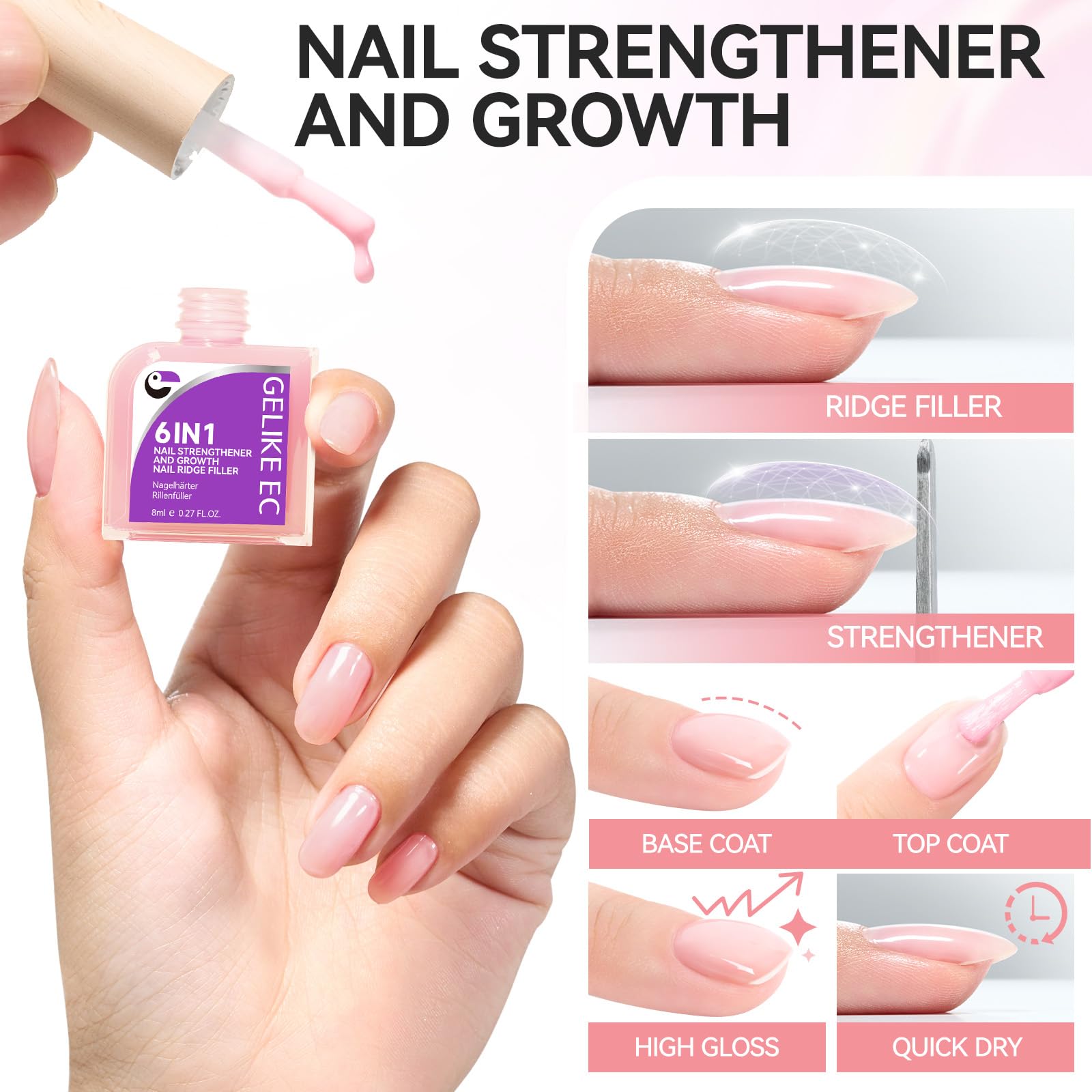 Gelike EC application sur ongles favorisant la croissance