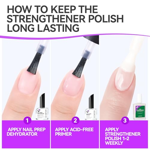 Gelike EC, brosse en vue, application précise pour renforcer les ongles.