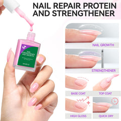 Gelike EC, composition protéinée visible, nourrissante pour renforcer les ongles.