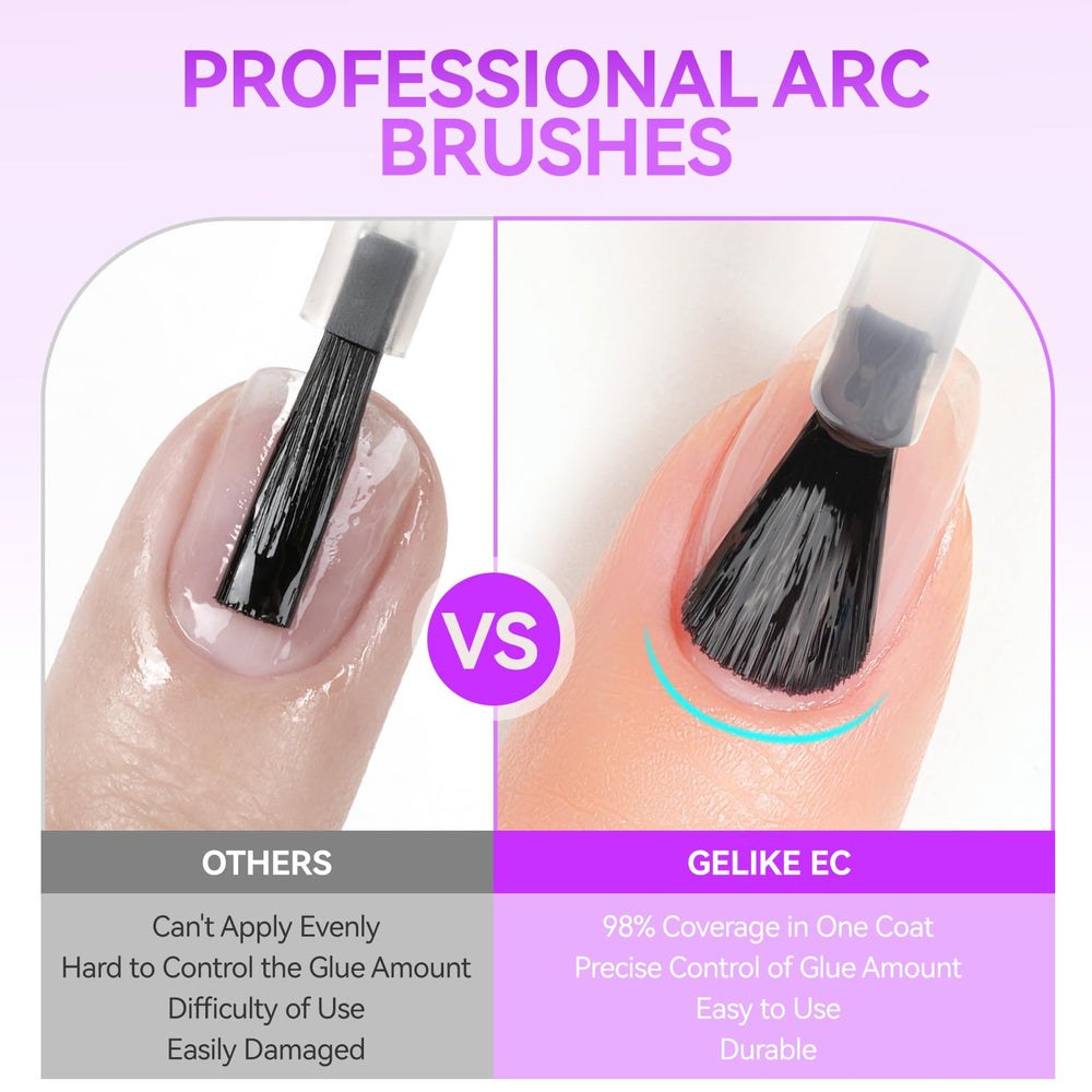Gelike EC Résistance Longue Durée: liaison durable sur ongles naturels et artificiels.