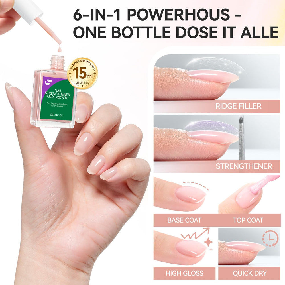 Gelike ec 6 en 1, application facile pour ongles forts.