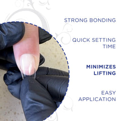 Gelish Soft Gel Tip Adhesive — adhérence sans bulles grâce à la formule LED SoakOff.