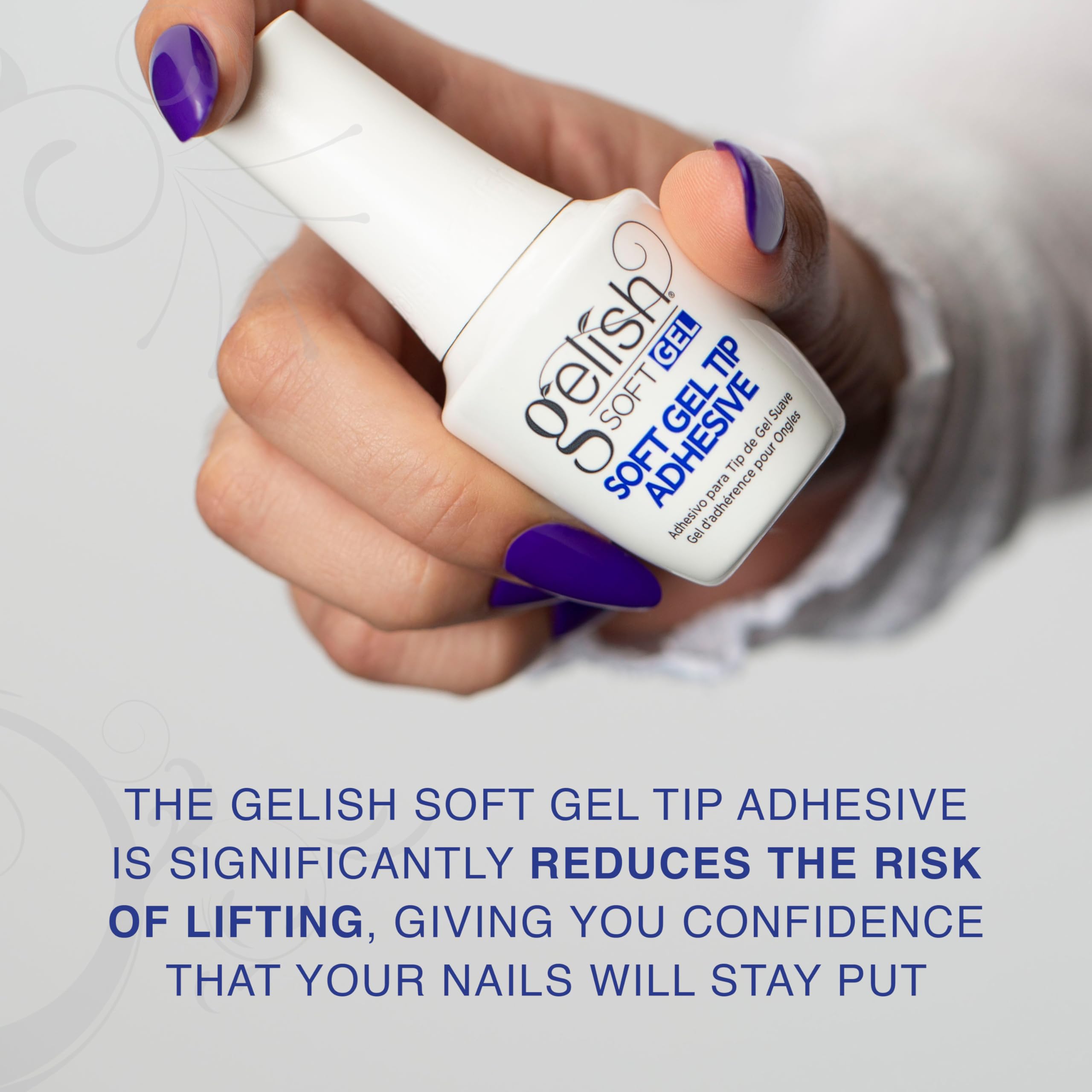 Gelish Soft Gel Tip Adhesive — emballage pratique pour une application rapide et propre.