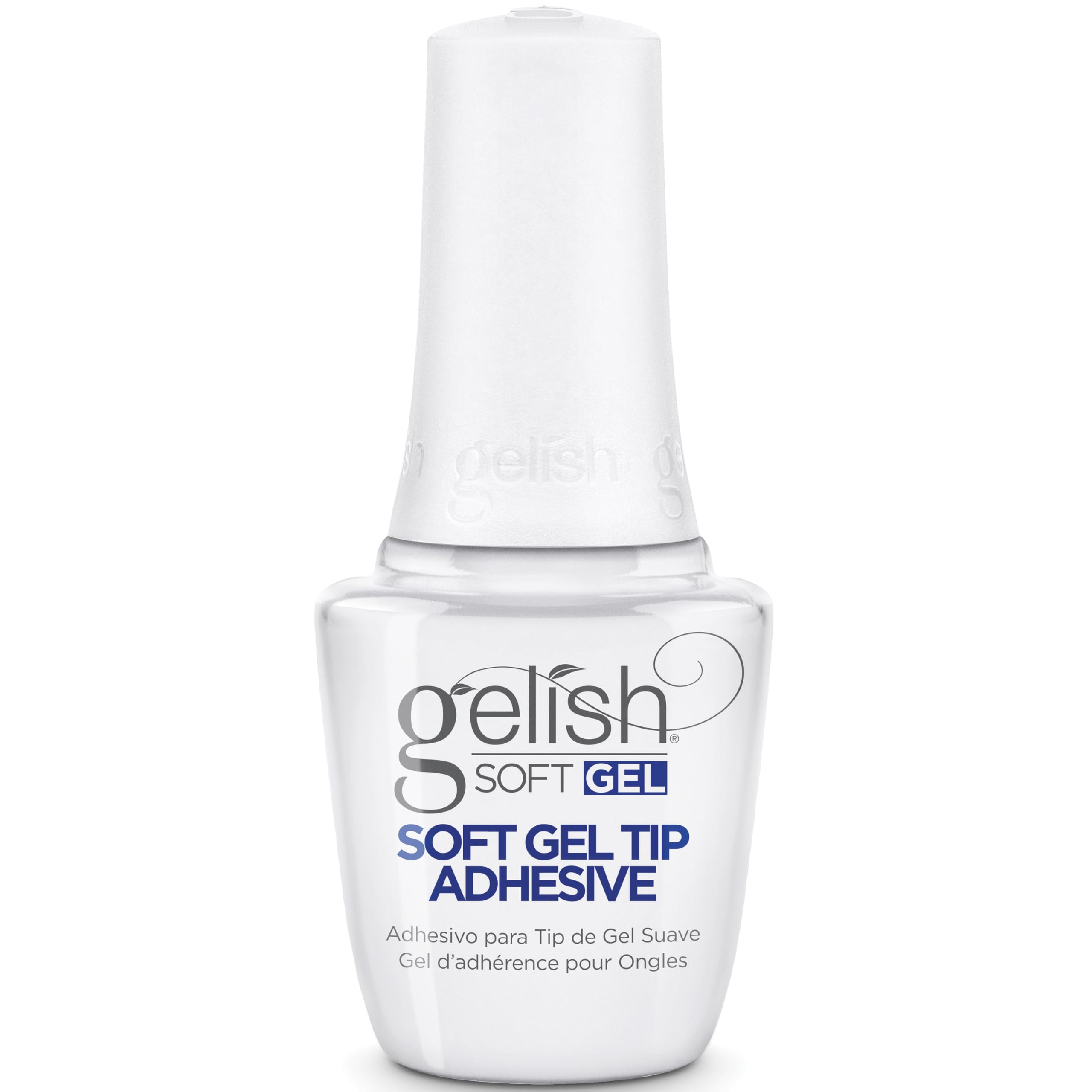 Gelish Soft Gel Tip Adhesive — bouteille 15 ml pour une utilisation durable et pratique.